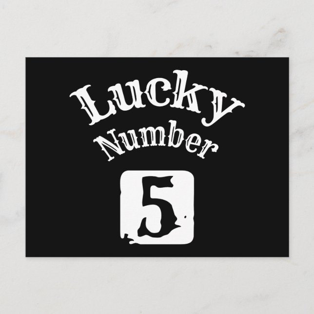5 - Lucky Number 5 Luck Postcard (Front)