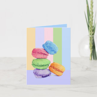 5 Macarons stripes Card
