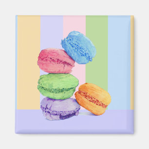 5 Macarons stripes Magnet