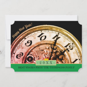 5 min to Midnight & Happy New Year! Card /Clock