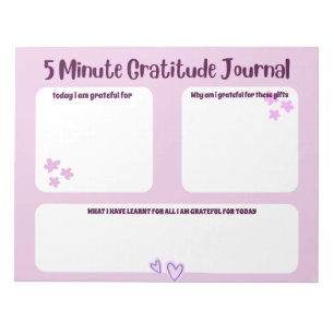 5 minute gratitude journal notepad