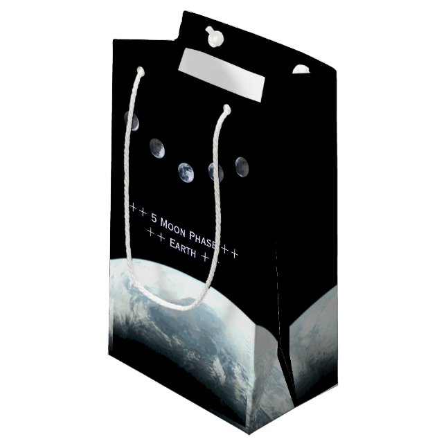 5 Moon Phase Earth in Space Small Gift Bag (Front Angled)