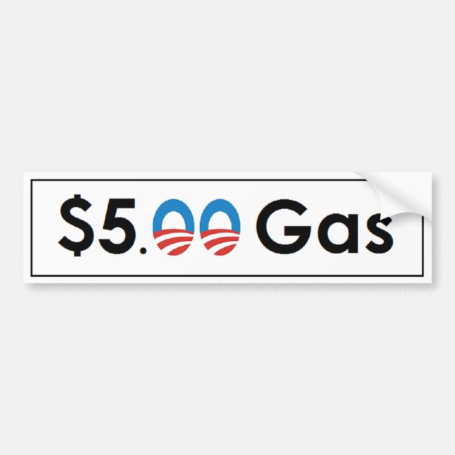 $5 Obama Gas Bumper Sticker (Front)