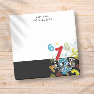 5 OUT OF 4 PEOPLE Math Quote Personalised Post-it Notes