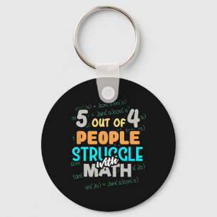 5 Out Of 4 People Struggle With Math Vintage Nerd  Key Ring