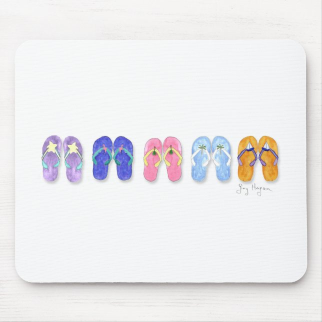 5 Pairs of Flip-Flops Mousepad (Front)