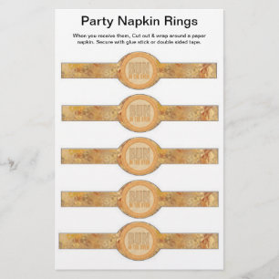 5 per sheet Baby Shower Paper Napkin Rings