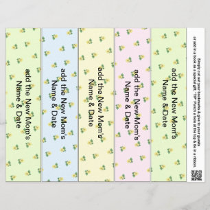 5 per Sheet Bookmark Favours for Baby Showers Part