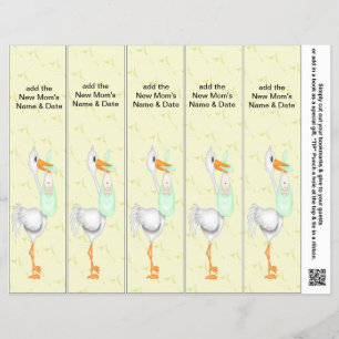 5 per Sheet Bookmark Favours for Baby Showers Part