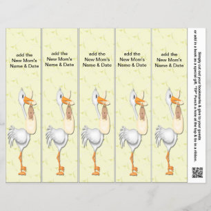 5 per Sheet Bookmark Favours for Baby Showers Part