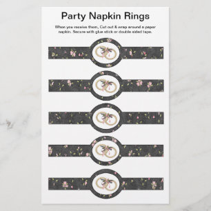 5 per sheet Wedding Rings Paper Napkin Rings
