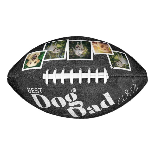 5 Photo Best Dog Dad Ever Retro American Football (Front)