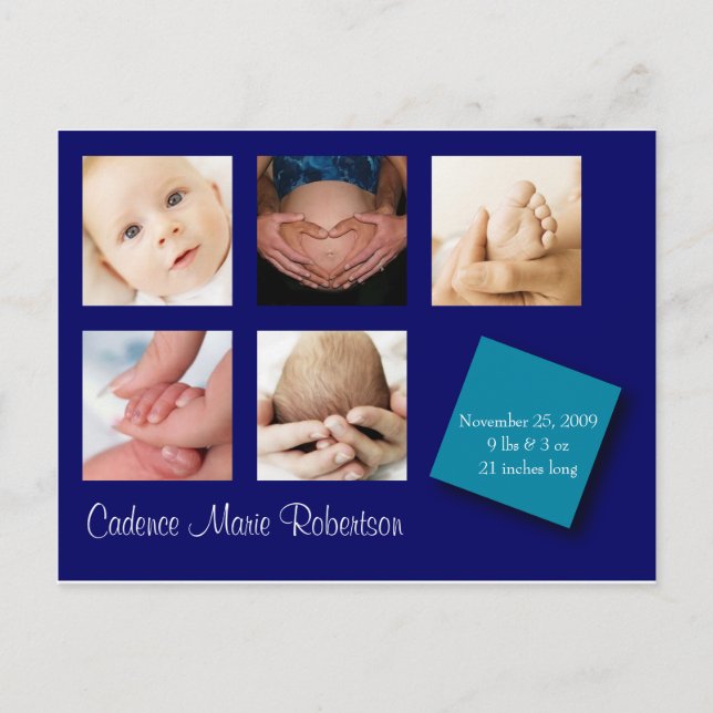 5 Photo Birth Announcement (Front)