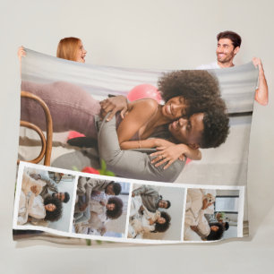 5 Photo Booth Modern Personalised Fleece Blanket