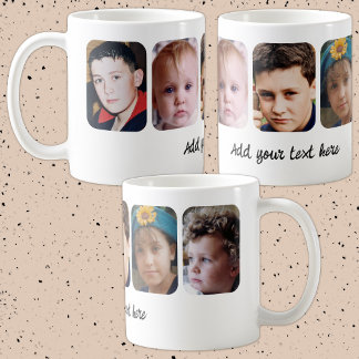 5 photo collage add text coffee mug