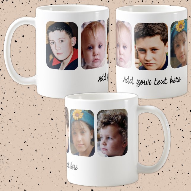 5 photo collage add text coffee mug (Creator Uploaded)