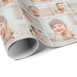 5 Photo Collage Custom Personalised Wrapping Paper