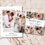 5 Photo Collage Elegant Script Wedding Thank You Card<br><div class="desc">Celebrate your special day with our 4 Photo Collage Elegant Script Wedding Thank You Card. This sophisticated design features space for four cherished wedding photos, beautifully paired with graceful script typography for a timeless and romantic look. The elegant layout highlights your favourite memories while offering a heartfelt way to thank...</div>