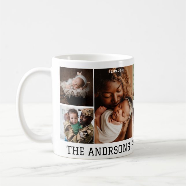 5 photo collage family Mug (Left)