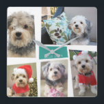 5 Photo Collage Funky Mid Century Modern Angles Square Wall Clock<br><div class="desc">Use five pictures to make a unique and crazy photo collage. You may need to try a few photos to see which ones work in the different areas. If you need to move anything around,  click on the customise button to make changes.</div>