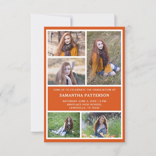 5 Photo Collage Graduation Ceremony Invitation (Front)