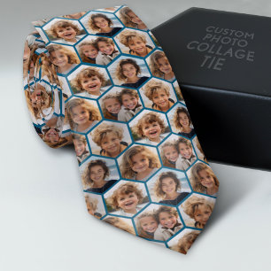 5 Photo Collage Honeycomb Pattern BE Patient Tie