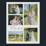 5 Photo Collage Love Script Typography Wedding Faux Canvas Print<br><div class="desc">Keep your wedding day memories alive and on display - choose five of your favourite wedding pictures, and easily swap them in to the sample templates shown. There are 3 pictures of landscape orientation, one of portrait orientation and one of square orientation. You can try adding a landscape or portrait...</div>