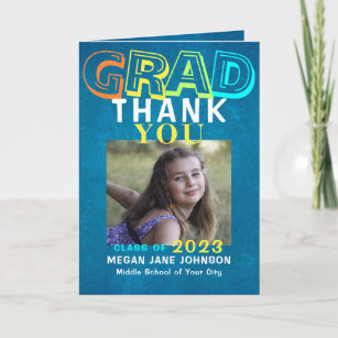 5 Photo collage middle school graduation Thank You Card