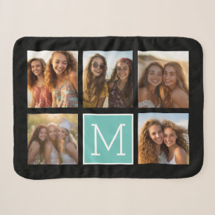 5 Photo Collage Optional Text -- CAN Edit Colour Sherpa Blanket