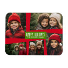 5 Photo Collage Retro Happy Holidays Red Green