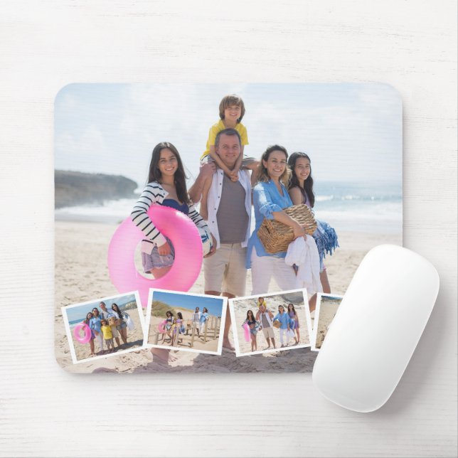 5 Photo Collage Template Personalised Mouse Mat (With Mouse)