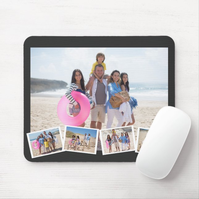 5 Photo Collage Template Personalised Mouse Mat (With Mouse)