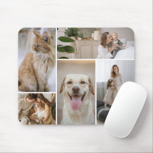 5 Photo Collage Template Personalized Mouse Mat
