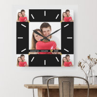  5 Photo Collage Wedding Anniversary Black White