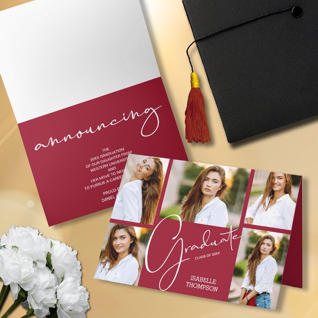 5 Photo Crimsons Graduation Announcement (Creator Uploaded)