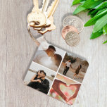 5 Photo Custom Collage Personalised Keychain<br><div class="desc">Create a Custom Photo Collage unique customised personalised 5 Photo keyring from Ricaso</div>