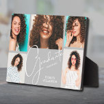 5 Photo Grey Graduation Keepsake Plaque<br><div class="desc">A five photo college grey grid shows off your favourite photos on this graduation keepsake with the word graduate,  class year and name. MORE colours done for you in our store as well as graduation party invitations,  postcards and announcements.</div>