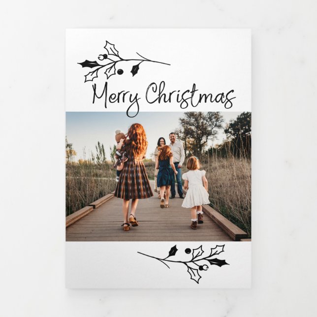 5 Photo Minimal Trifold Christmas Card (Cover)