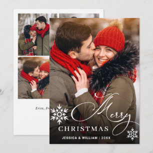 5 PHOTO Modern Merry Christmas Greeting Holiday Card