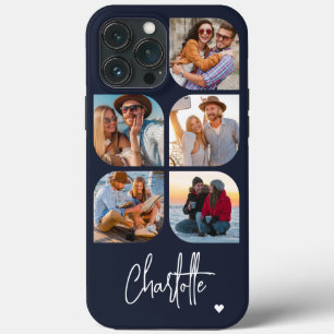 5 Photo Modern Trendy Simple Personalised Name iPhone 13 Pro Max Case