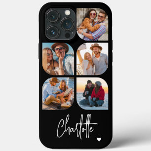 5 Photo Modern Trendy Simple Personalised Name iPhone 13 Pro Max Case