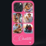 5 Photo Modern Trendy Simple Personalised Name iPhone 13 Pro Max Case<br><div class="desc">5 Photo Modern Trendy Simple Heart Personalised Name iPhone Phone Cases features five of your favourite photos with your personalised name in elegant white calligraphy script accented with a love heart. Personalise by editing the text in the text box provided. Perfect for birthday, Christmas, Mother's Day, baby showers, bridal showers,...</div>