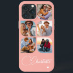 5 Photo Modern Trendy Simple Personalised Name iPhone 13 Pro Max Case<br><div class="desc">5 Photo Modern Trendy Simple Heart Personalised Name iPhone Phone Cases features five of your favourite photos with your personalised name in elegant white calligraphy script accented with a love heart. Personalise by editing the text in the text box provided. Perfect for birthday, Christmas, Mother's Day, baby showers, bridal showers,...</div>