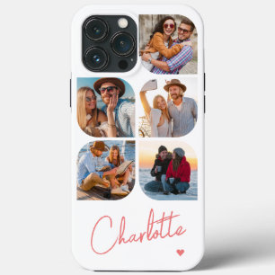 5 Photo Modern Trendy Simple Personalised Name iPhone 13 Pro Max Case