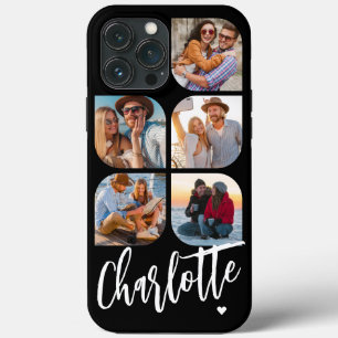 5 Photo Modern Trendy Simple Personalised Name iPhone 13 Pro Max Case