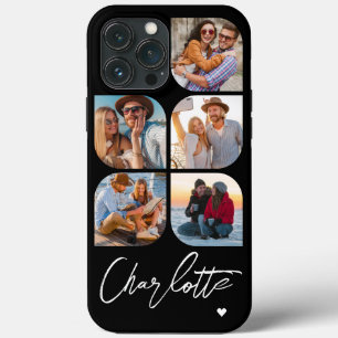 5 Photo Modern Trendy Simple Personalised Name iPhone 13 Pro Max Case
