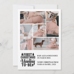 5 Photo Mommy to be Christmas Pregnancy  Holiday Card