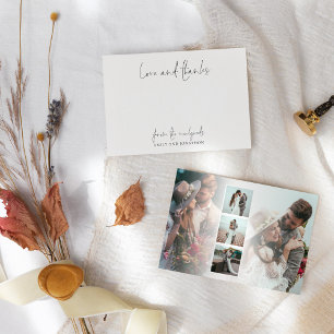 5 Photo Name Script Wedding Newlywed Love Thanks  Thank You Card