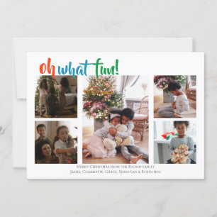 5 Photo Oh What Fun Christmas Holiday Card
