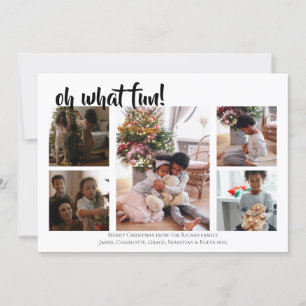 5 Photo Oh What Fun Christmas Holiday Card
